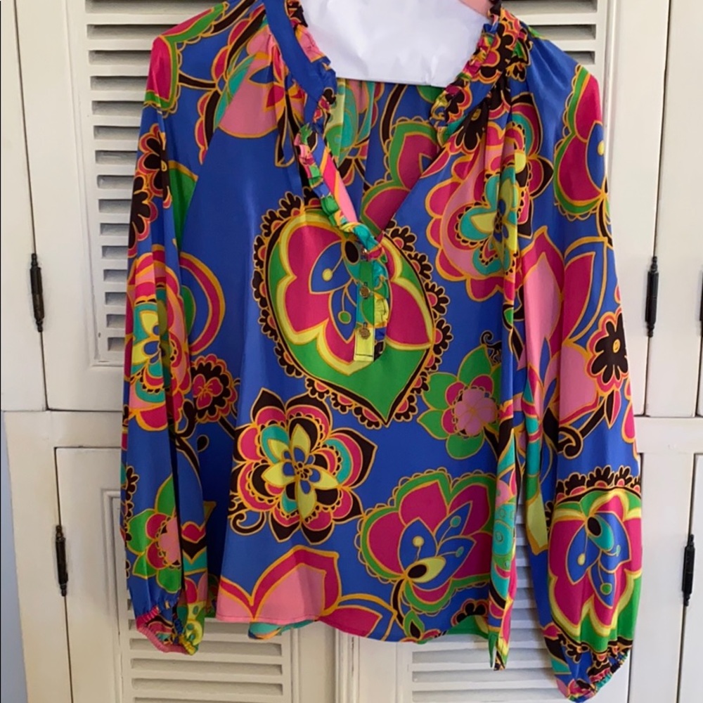 Lilly Pulitzer Elsa Blouse 100% Silk